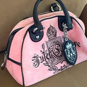 Juicy Couture purse, pink and chocolate brown velour